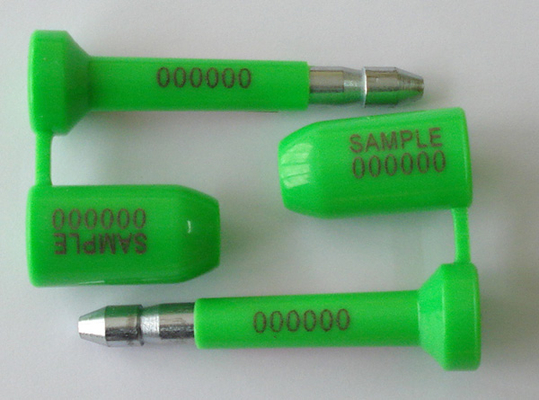 Green Container Plastic Security Seals Iso 17712 , High Security Bolt Seal