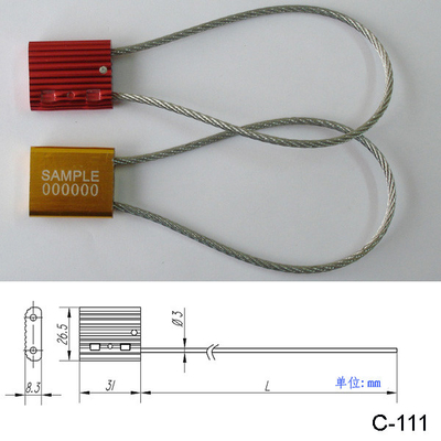 Steel Wire Luggage Cable Security Seals , High Security Truck Seals