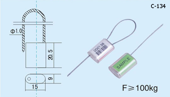 Metal Cable High Security Truck Seals 1.8mm , Iso 17712 Security Seals