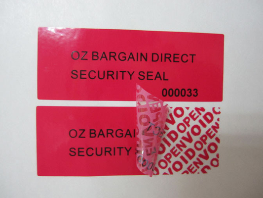 Anti-theif Glasine Paper /  Polyerster Film Low Residue Tamper Evident Security Labels