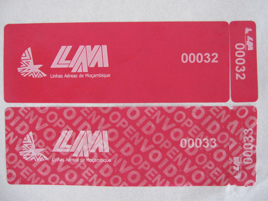 Non-residue Tamper Evident Security Labels With 80g Glassine Paper For Bank ATM Machine