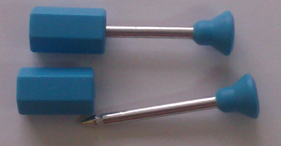 Steel Pin Electric Meter High Security Seals with Bar Code Printed , Blue
